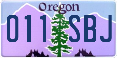 OR license plate 011SBJ