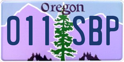 OR license plate 011SBP