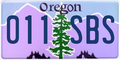 OR license plate 011SBS