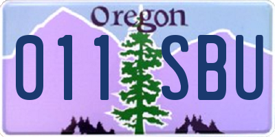 OR license plate 011SBU