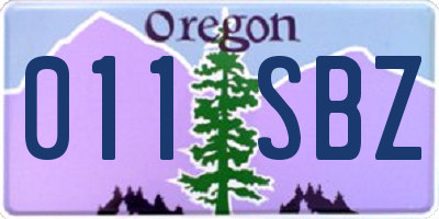 OR license plate 011SBZ