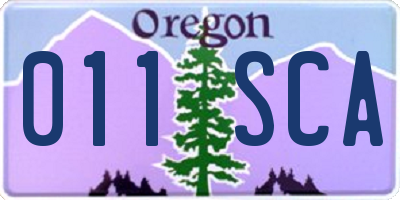 OR license plate 011SCA