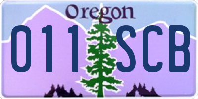 OR license plate 011SCB