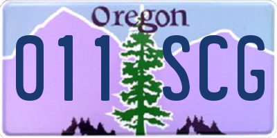 OR license plate 011SCG