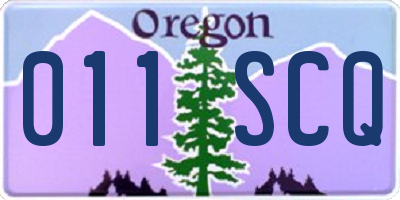 OR license plate 011SCQ