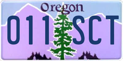 OR license plate 011SCT