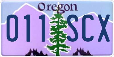 OR license plate 011SCX
