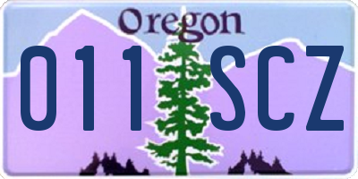 OR license plate 011SCZ
