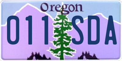 OR license plate 011SDA