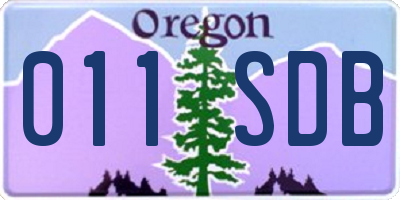 OR license plate 011SDB