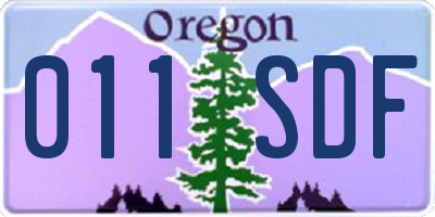 OR license plate 011SDF