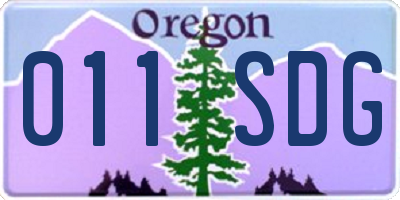 OR license plate 011SDG