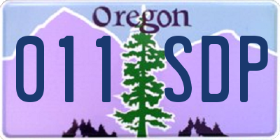 OR license plate 011SDP