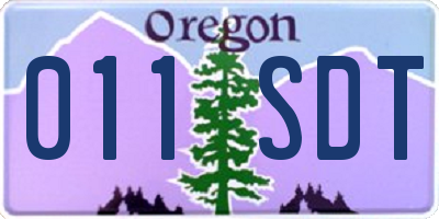 OR license plate 011SDT