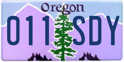 OR license plate 011SDY