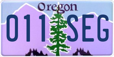 OR license plate 011SEG