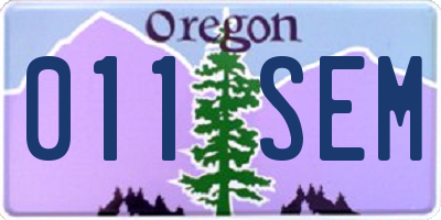 OR license plate 011SEM