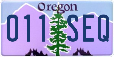 OR license plate 011SEQ