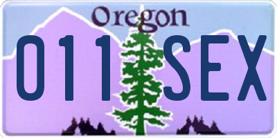 OR license plate 011SEX