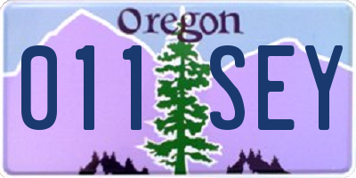 OR license plate 011SEY