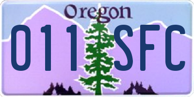OR license plate 011SFC