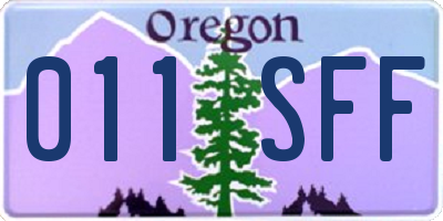 OR license plate 011SFF