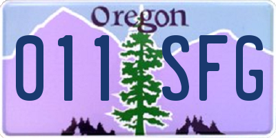 OR license plate 011SFG