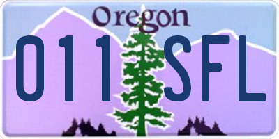 OR license plate 011SFL