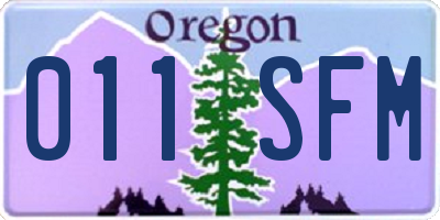OR license plate 011SFM
