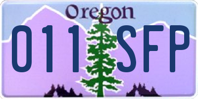 OR license plate 011SFP