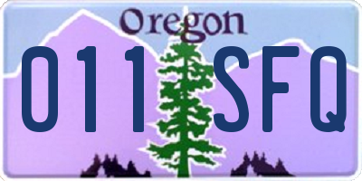 OR license plate 011SFQ