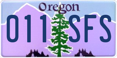 OR license plate 011SFS