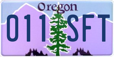 OR license plate 011SFT
