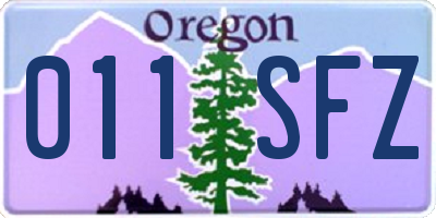 OR license plate 011SFZ