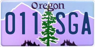 OR license plate 011SGA
