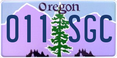 OR license plate 011SGC