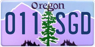 OR license plate 011SGD