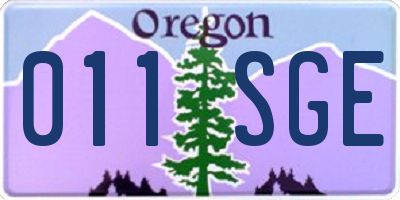 OR license plate 011SGE