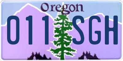 OR license plate 011SGH