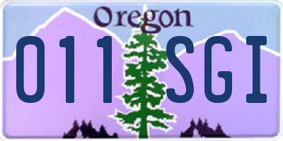 OR license plate 011SGI