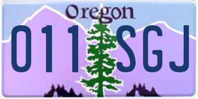 OR license plate 011SGJ