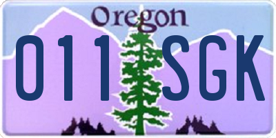 OR license plate 011SGK