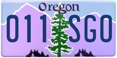 OR license plate 011SGO