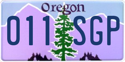 OR license plate 011SGP
