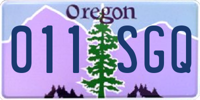 OR license plate 011SGQ
