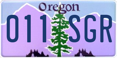 OR license plate 011SGR
