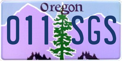 OR license plate 011SGS