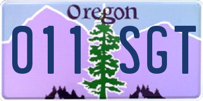OR license plate 011SGT