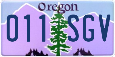 OR license plate 011SGV