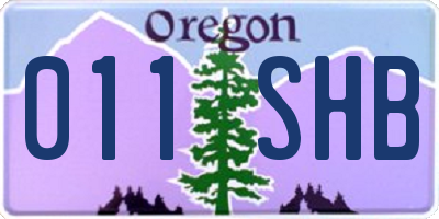 OR license plate 011SHB